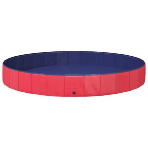 vidaXL Baz&eacute;n pre psa &Oslash;300 x 38 cm Hust&yacute; PVC Červen&aacute;