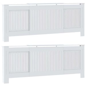 vidaXL Kryt radi&aacute;tora 2 pcs Biela 205 x 20,5 x 81,5cm Kompozitn&eacute; drevo