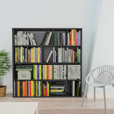 vidaXL Knižnica/deliaca stena, sivá 110x24x110 cm, kompozitné drevo