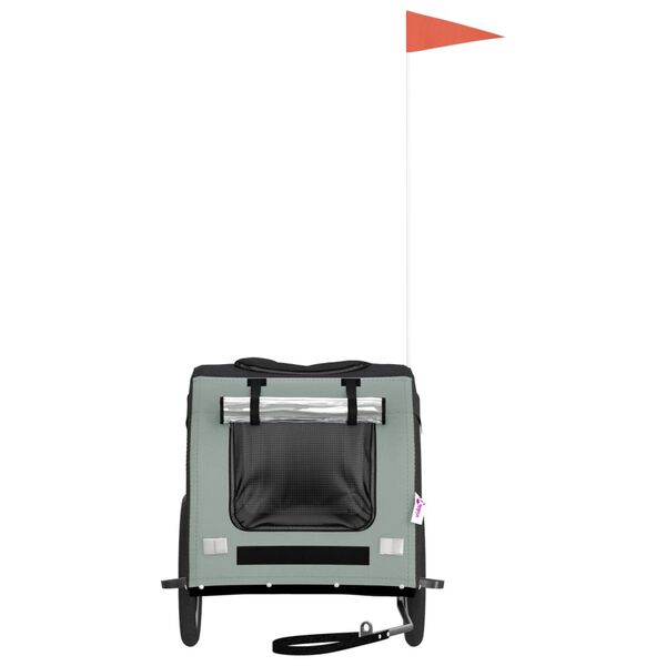 vidaXL Cyklovozík pre zvieratá, čierno sivý, oxfordská látka, železo