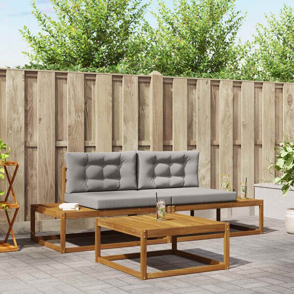 vidaXL Z&aacute;hradn&aacute; s&uacute;prava gaučov s vank&uacute;&scaron;om 3 Kus Pr&iacute;rodn&aacute; a svetlosiv&aacute;