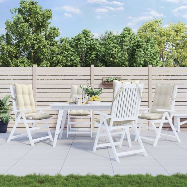 vidaXL Podušky na stoličky s vysokým operadlom 4 ks krémové látka