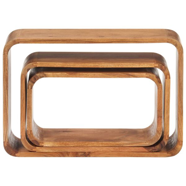 vidaXL Pr&iacute;ručn&eacute; stol&iacute;ky 3 ks, ak&aacute;ciov&yacute; mas&iacute;v s medov&yacute;m n&aacute;terom