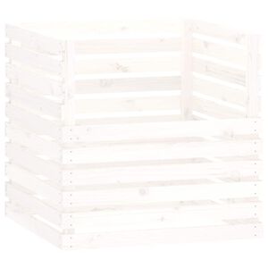 vidaXL Kompost&eacute;r biely 80x80x78 cm mas&iacute;vne borovicov&eacute; drevo