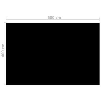 vidaXL Obdĺžniková bazénová plachta 600x400 cm, PE, čierna