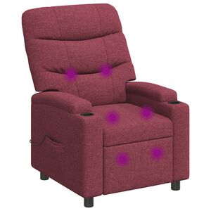 vidaXL Polohovacie mas&aacute;žne kreslo V&iacute;no červen&eacute; 75 x 93 x 102 cm L&aacute;tka