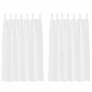 vidaXL Voile z&aacute;clona so z&aacute;clonami 2 pcs Biela 175 x 140 cm Polyester