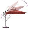 vidaXL Kantileverový banánový parasol Tehlová 294 x 294 x 248 cm