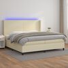 vidaXL Boxspring posteľ s matracom a LED kr&eacute;mov&aacute; 200x200 cm umel&aacute; koža
