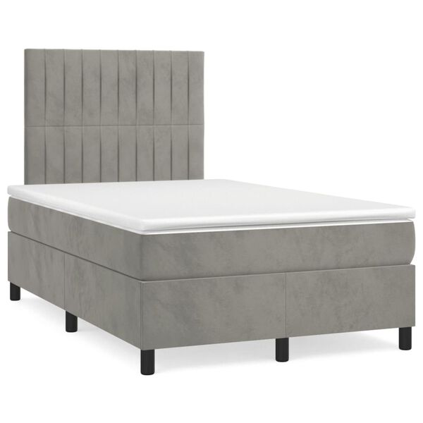 vidaXL Boxspring posteľ s matracom bledosiv&aacute; 120x190 cm zamat
