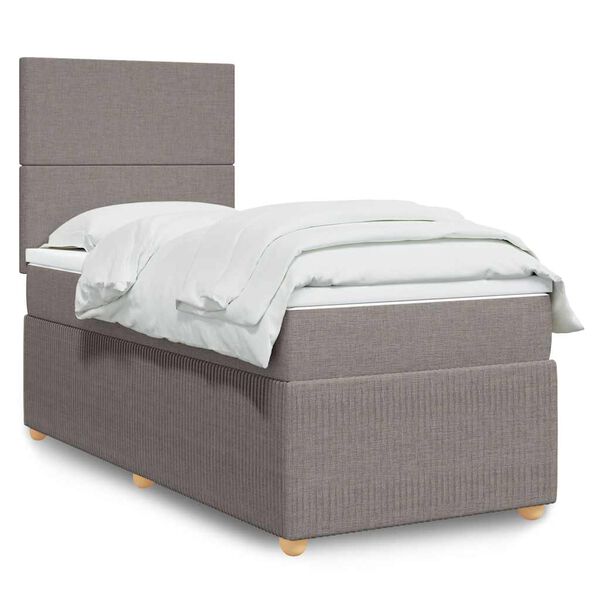 vidaXL Boxspring posteľ s matracom sivohned&yacute; 100x200 cm l&aacute;tka