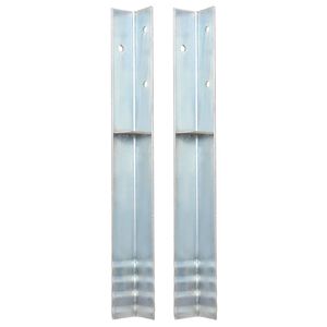 vidaXL Uzemňovacie kol&iacute;ky v tvare p&iacute;smena L, 2 ks, galvanizovan&aacute; oceľ 5x5x50 cm