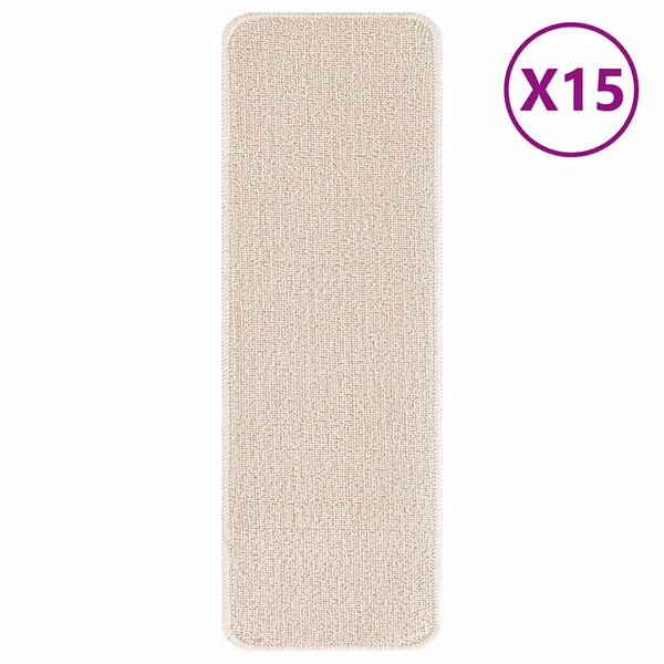 vidaXL Proti&scaron;mykov&eacute; schodov&eacute; rohože 15 pcs Kr&eacute;mov&aacute; 60 x 25 cm PP