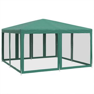 vidaXL P&aacute;rty stan s 8 sieťkovan&yacute;mi bočn&yacute;mi stenami zelen&yacute; 4x4 m HDPE