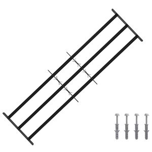 vidaXL Zabezpečovacia mriežka na okn&aacute; s 3 priečkami 3 pcs 93-174 cm
