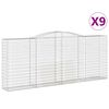 vidaXL Obl&uacute;kov&eacute; gabi&oacute;nov&eacute; ko&scaron;e 9ks 400x50x160/180cm pozinkovan&eacute; železo