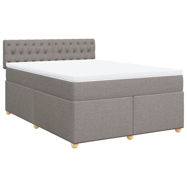 vidaXL Posteľný rám boxspring s matracom sivohned 160x200 cm látka