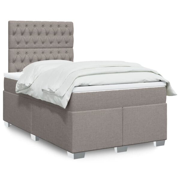 vidaXL Boxspring posteľ s matracom sivohned&aacute; 120x190 cm l&aacute;tka