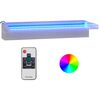 vidaXL Vodop&aacute;dov&yacute; prepad s RGB LED di&oacute;dami nehrdzavej&uacute;ca oceľ 45 cm