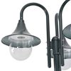 vidaXL Z&aacute;hradn&aacute; stĺpov&aacute; lampa E27 220 cm hlin&iacute;kov&aacute; 3-lamp&aacute;&scaron;e tmavozelen&aacute;