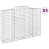 vidaXL Obl&uacute;kov&eacute; gabionov&eacute; ko&scaron;e 5ks 300x50x200/220cm pozinkovan&eacute; železo