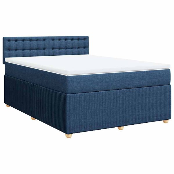 vidaXL Boxspring posteľ s matracom modr&yacute; 140x190 cm l&aacute;tka