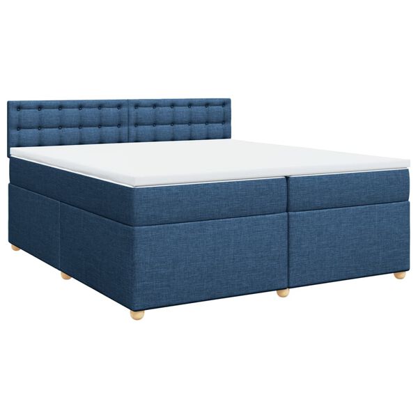 vidaXL Boxspring posteľ s matracom modr&aacute; 200x200 cm l&aacute;tka