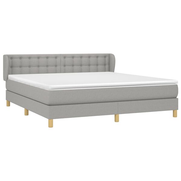 vidaXL Boxspring posteľ s matracom svetlosiv&aacute; 100x200 cm l&aacute;tka