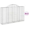 vidaXL Obl&uacute;kov&eacute; gabi&oacute;nov&eacute; ko&scaron;e 13 ks 200x30x120/140cm pozinkov. železo