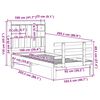 vidaXL Posteľ s knižnicou bez matraca 100x200 cm borovicový masív