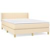 vidaXL Posteľn&yacute; r&aacute;m boxspring s matracom kr&eacute;mov&yacute; 140x200 cm l&aacute;tka