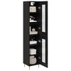 vidaXL Highboard 2 pcs Čierny dub Sklo