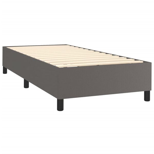 vidaXL Boxspring posteľ s matracom siv&aacute; 80x200 cm umel&aacute; koža