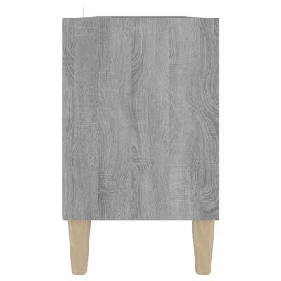 vidaXL TV stolík nohy z masívneho dreva sivý sonoma 103,5x30x50 cm