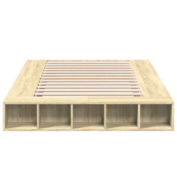 vidaXL Posteľn&yacute; r&aacute;m dub sonoma 120x200 cm kompozitn&eacute; drevo