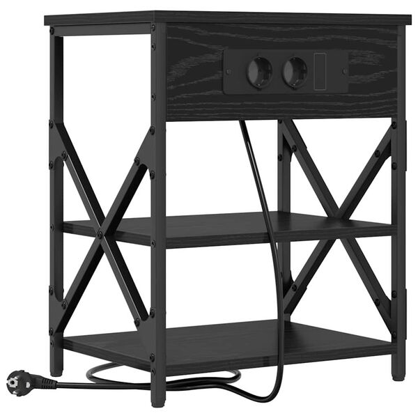 vidaXL Nočn&yacute; stol&iacute;k Čierny dub 41 x 31 x 51 cm Kompozitn&eacute; drevo