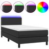 vidaXL Boxspring posteľ s matracom a LED čierna 90x200 cm umel&aacute; koža