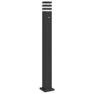 vidaXL Vonkaj&scaron;ia stojaca lampa so senzorom čierna 110 cm hlin&iacute;k