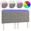 vidaXL Čelo postele s LED bledosiv&eacute; 200x7x118/128 cm zamat