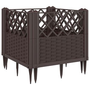 vidaXL Z&aacute;hradn&yacute; kvetin&aacute;č s kol&iacute;kmi hned&yacute; 43,5x43,5x43,5 cm PP