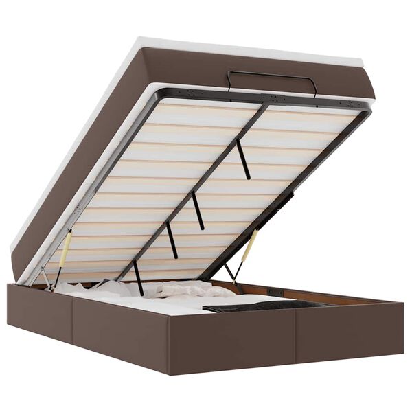 vidaXL Osmansk&yacute; r&aacute;m postele s matracom hned&aacute; 120x200 cm umel&aacute; koža