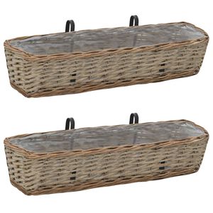 vidaXL Balk&oacute;nov&yacute; kvetin&aacute;č 2 ks, pr&uacute;tie s vložkou z PE 80 cm