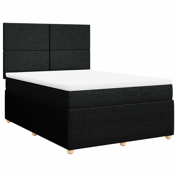 vidaXL Posteľn&yacute; r&aacute;m boxspring s matracom čierny 160x200 cm l&aacute;tka