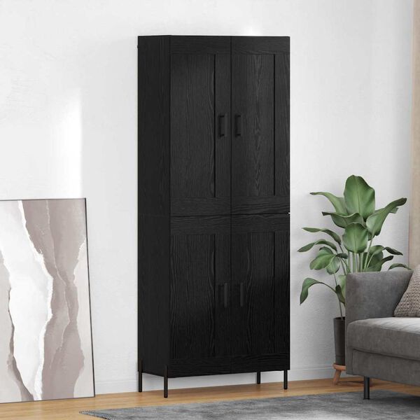 vidaXL Highboard 2 pcs Čierny dub Kompozitn&eacute; drevo
