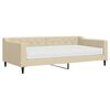 vidaXL Denn&aacute; posteľ s matracom kr&eacute;mov&aacute; 100x200 cm l&aacute;tka