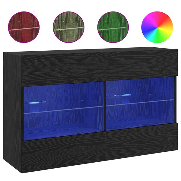 vidaXL TV n&aacute;stenn&aacute; skriňa N&aacute;stenn&yacute; Čierny dub 98,5 x 30 x 60,5 cm