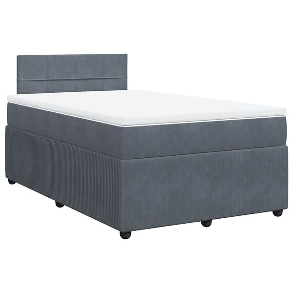 vidaXL Posteľn&yacute; r&aacute;m boxspring s matracom tmavosiv&yacute; 90x190 cm zamat