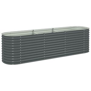 vidaXL Vyv&yacute;&scaron;en&yacute; z&aacute;hradn&yacute; z&aacute;hon 320x80x81 cm, pozinkovan&aacute; oceľ, siv&yacute;