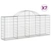 vidaXL Obl&uacute;kov&eacute; gabionov&eacute; ko&scaron;e 7 ks 200x30x80/100cm pozinkovan&eacute; železo