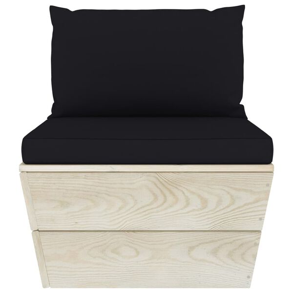 vidaXL Stredová záhradná pohovka z paliet+podložky, impregnovaný smrek